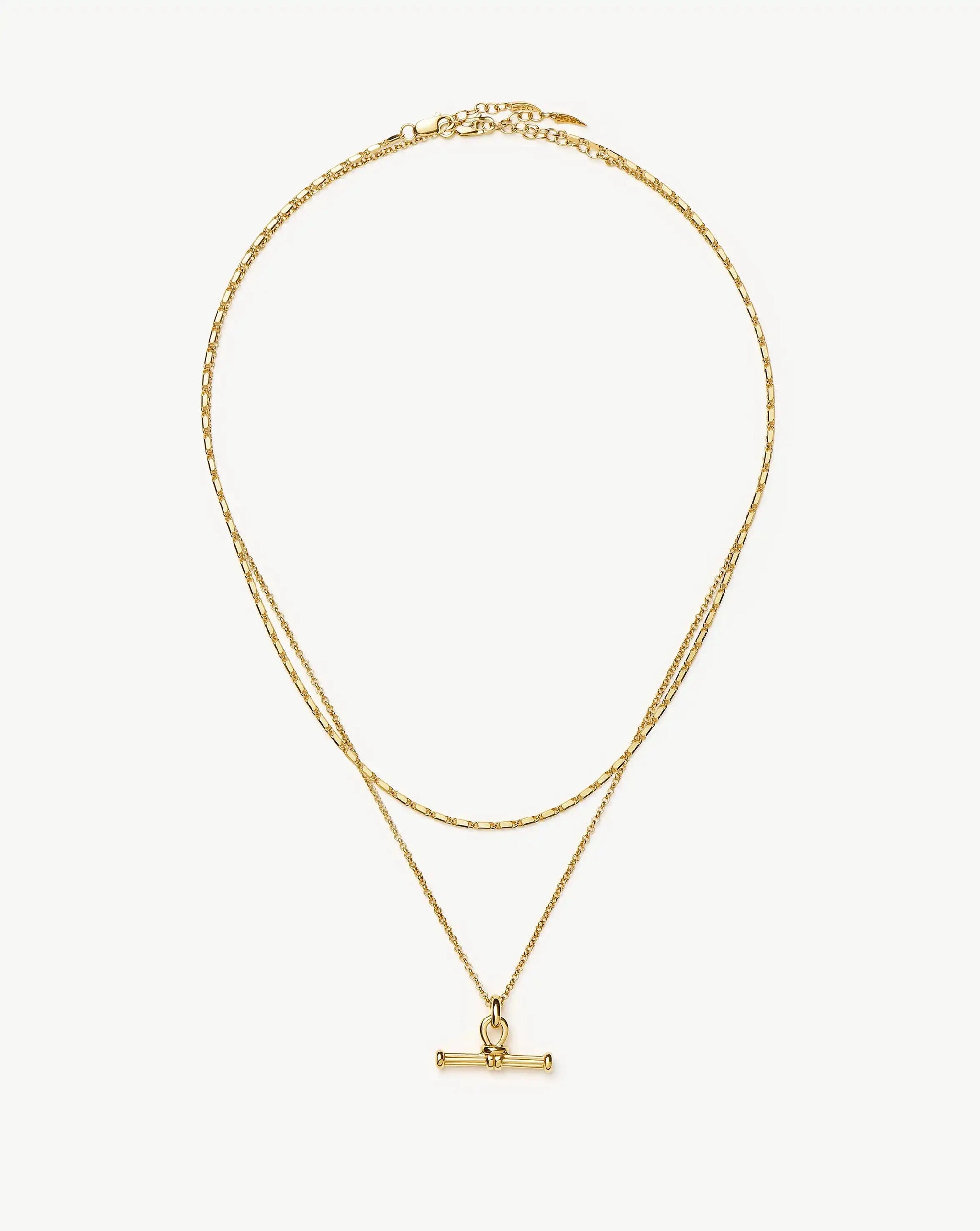 Lucy Williams Horizon & Ridge T-Bar Necklace Set | 18ct Gold Plated/18ct Gold Vermeil Necklaces Missoma 