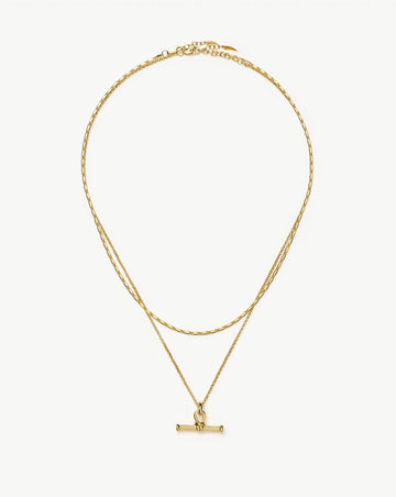 Lucy Williams Horizon & Ridge T-Bar Necklace Set | 18ct Gold Plated/18ct Gold Vermeil Necklaces Missoma 