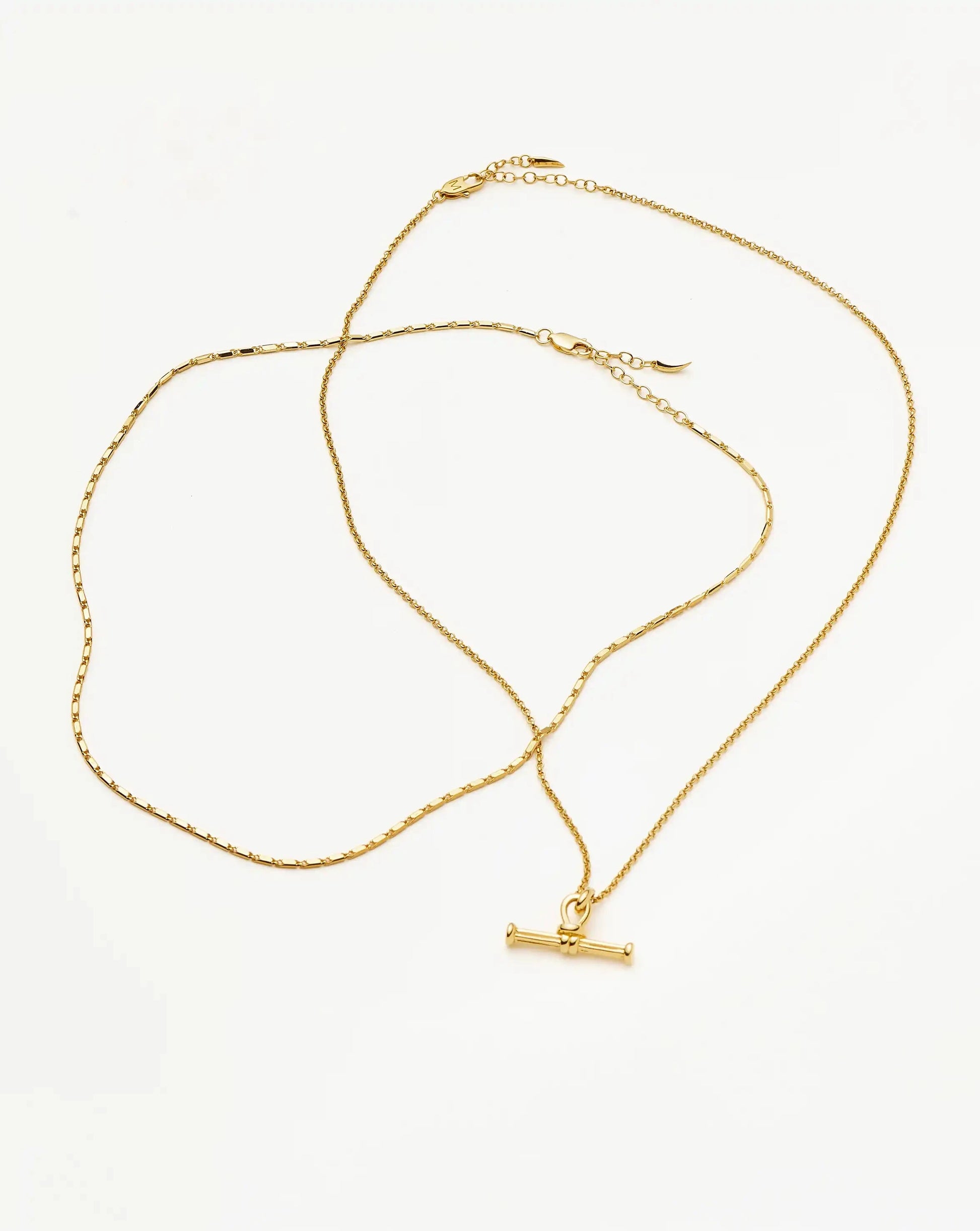 Lucy Williams Horizon & Ridge T-Bar Necklace Set | 18ct Gold Plated/18ct Gold Vermeil Necklaces Missoma 