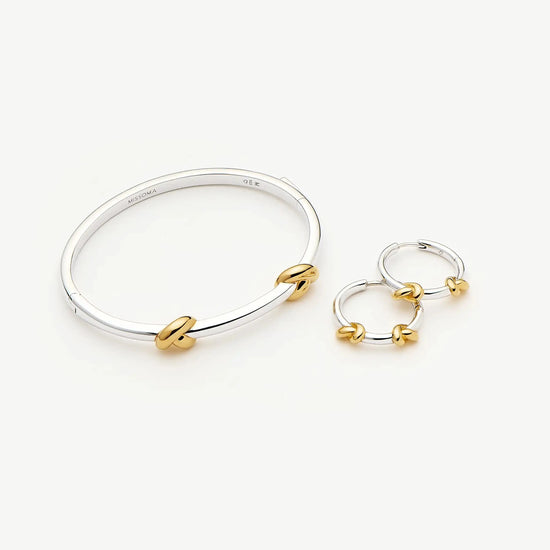 Lucy Williams Knot Hinged Bangle & Hoops Set | Mixed Metal Layering Sets Missoma 