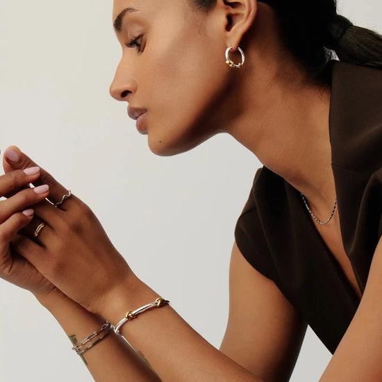 Lucy Williams Knot Hinged Bangle & Hoops Set | Mixed Metal Layering Sets Missoma 