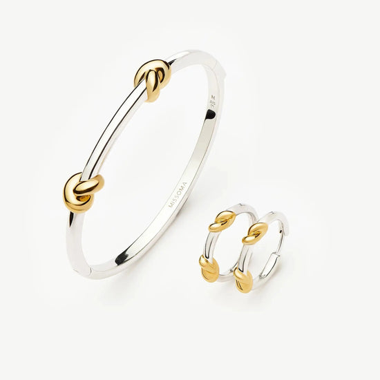 Lucy Williams Knot Hinged Bangle & Hoops Set | Mixed Metal Layering Sets Missoma 