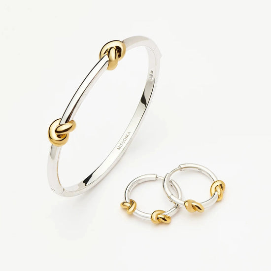 Lucy Williams Knot Hinged Bangle & Hoops Set | Mixed Metal Layering Sets Missoma 