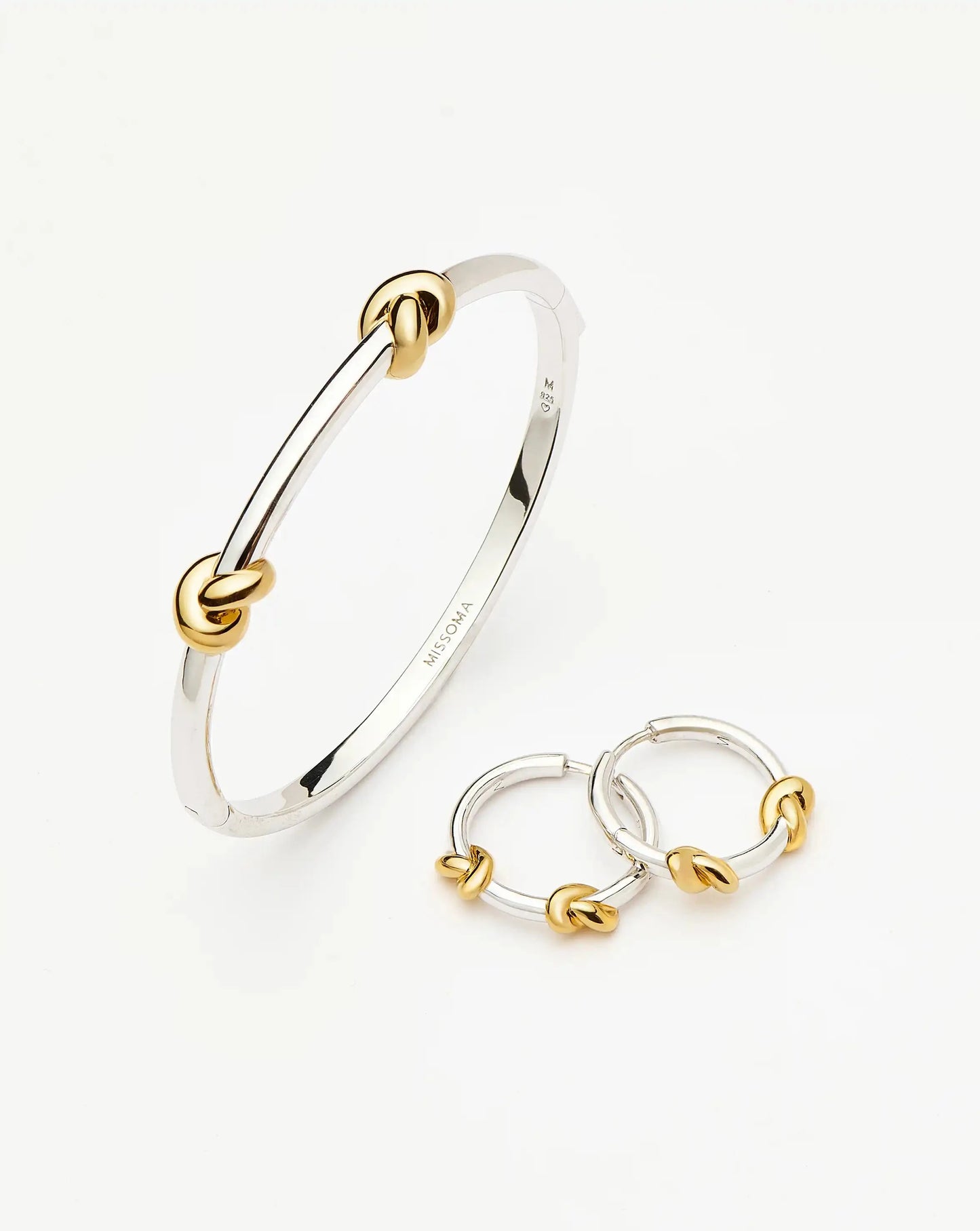 Lucy Williams Knot Hinged Bangle & Hoops Set | Mixed Metal Layering Sets Missoma 