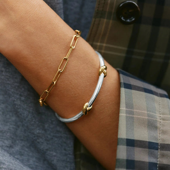 Lucy Williams Knot Hinged Bangle | Mixed Metal Bracelets Missoma 