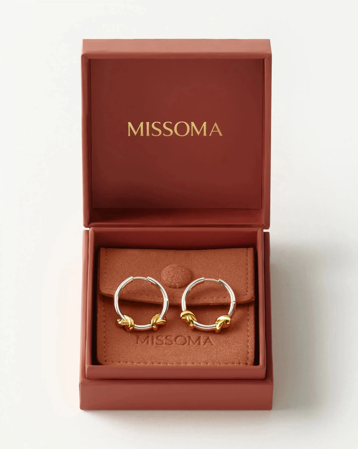 Lucy Williams Knot Small Hoop Earrings | Mixed Metal Earrings Missoma 