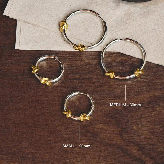 Lucy Williams Knot Small Hoop Earrings | Mixed Metal Earrings Missoma 