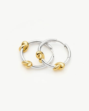 Lucy Williams Knot Small Hoop Earrings | Mixed Metal Earrings Missoma 