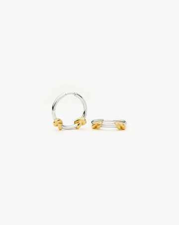 Lucy Williams Knot Small Hoop Earrings | Mixed Metal Earrings Missoma 