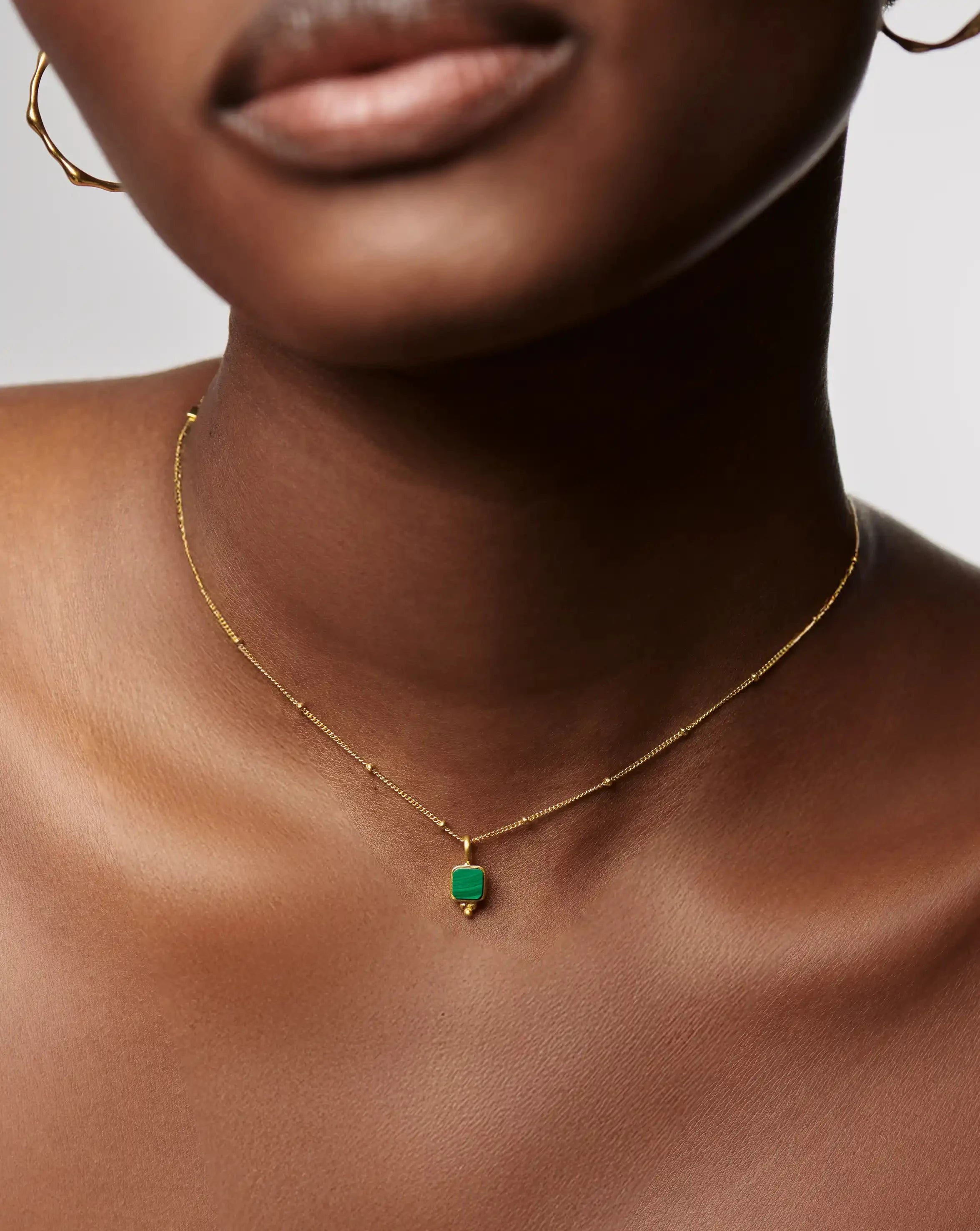 Lucy Williams Malachite Choker | 18ct Gold Vermeil/Malachite Necklaces Missoma 