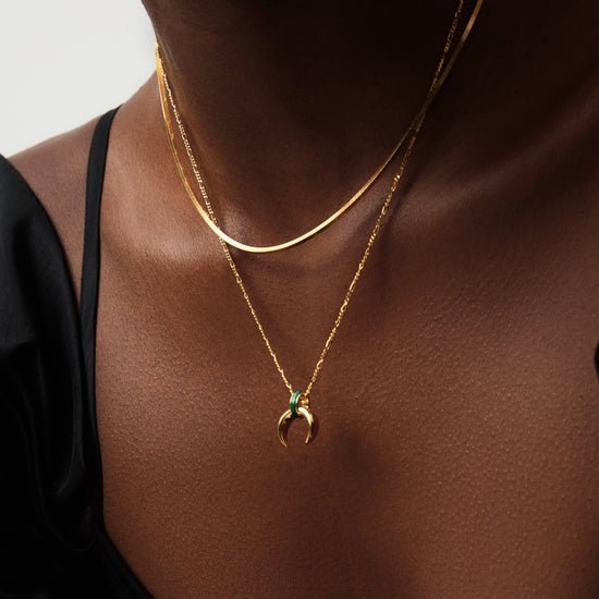 Lucy Williams Malachite Horn Pendant Necklace | 18ct Gold Vermeil/Malachite Necklaces Missoma 