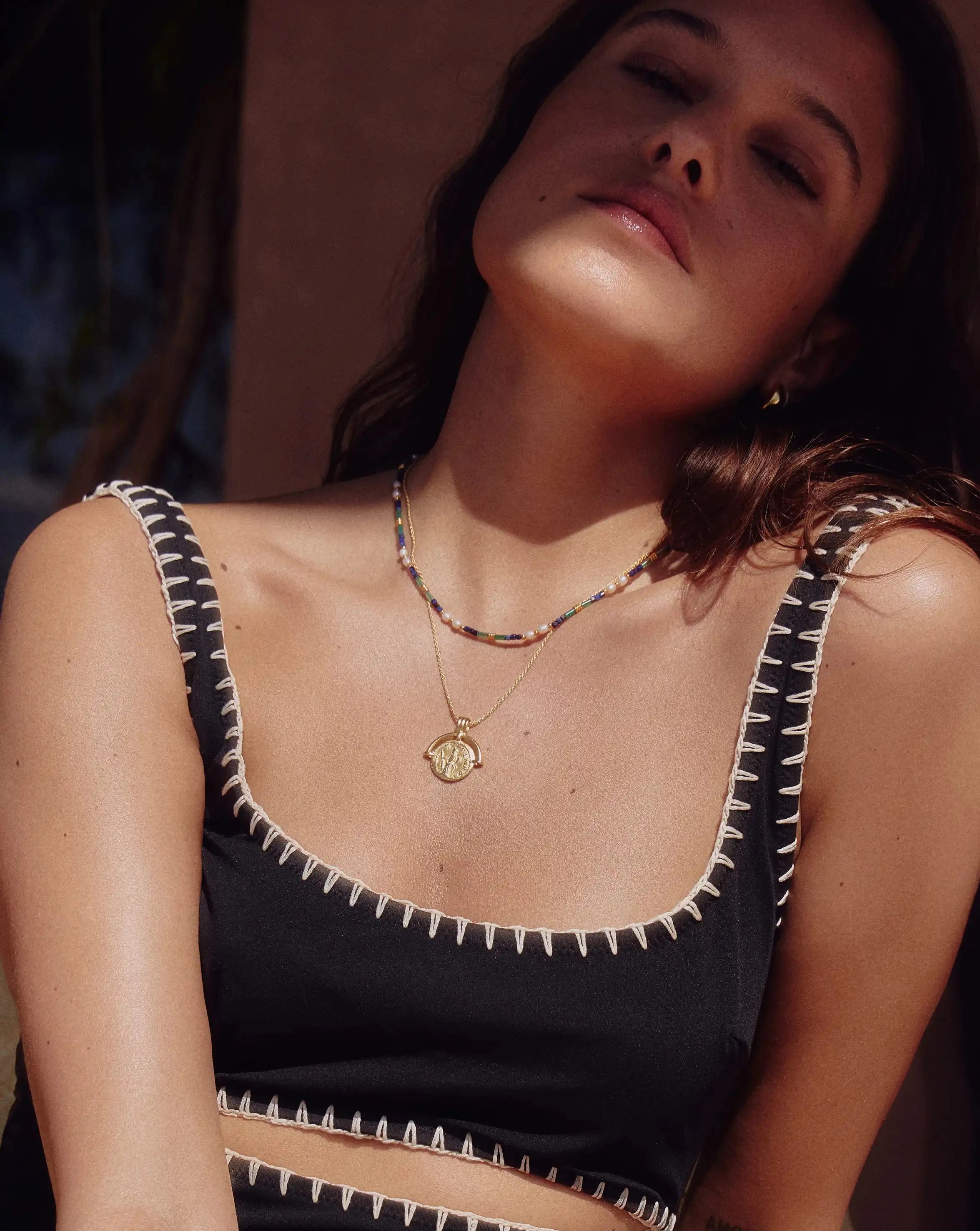 Lucy Williams Medium Engravable Roman Arc Coin Necklace | 18ct Gold Plated Necklaces Missoma 
