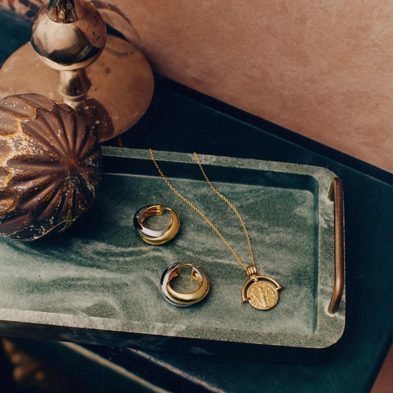 Lucy Williams Medium Engravable Roman Arc Coin Necklace | 18ct Gold Plated Necklaces Missoma 