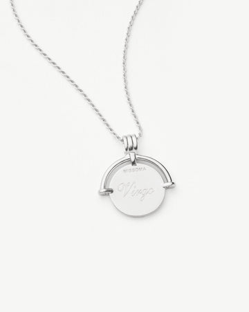 Lucy Williams Medium Engravable Roman Arc Coin Necklace | Silver Plated Necklaces Missoma 