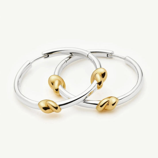 Lucy Williams Medium Knot Hoop Earrings | Mixed Metal Earrings Missoma 