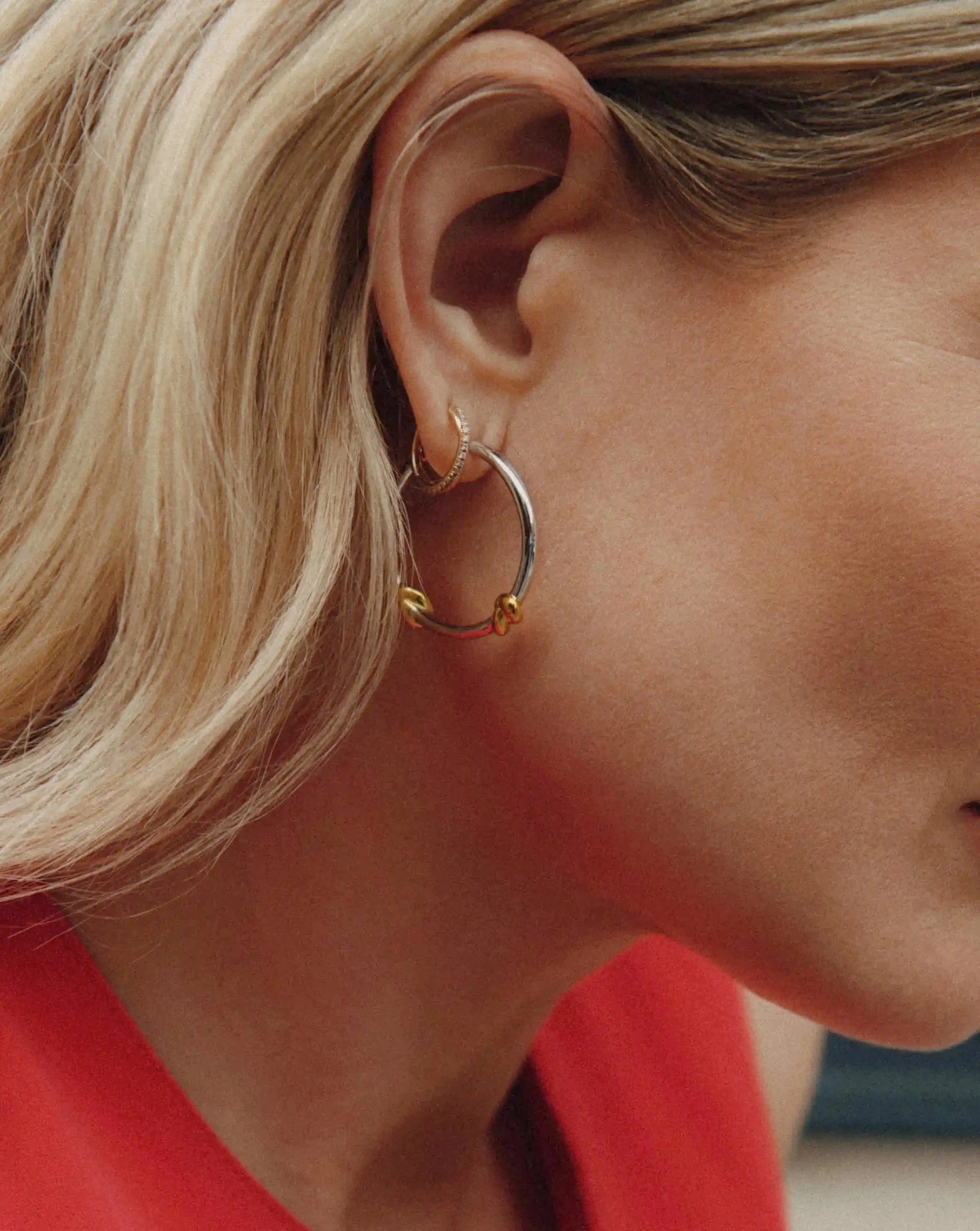 Lucy Williams Medium Knot Hoop Earrings | Mixed Metal Earrings Missoma 