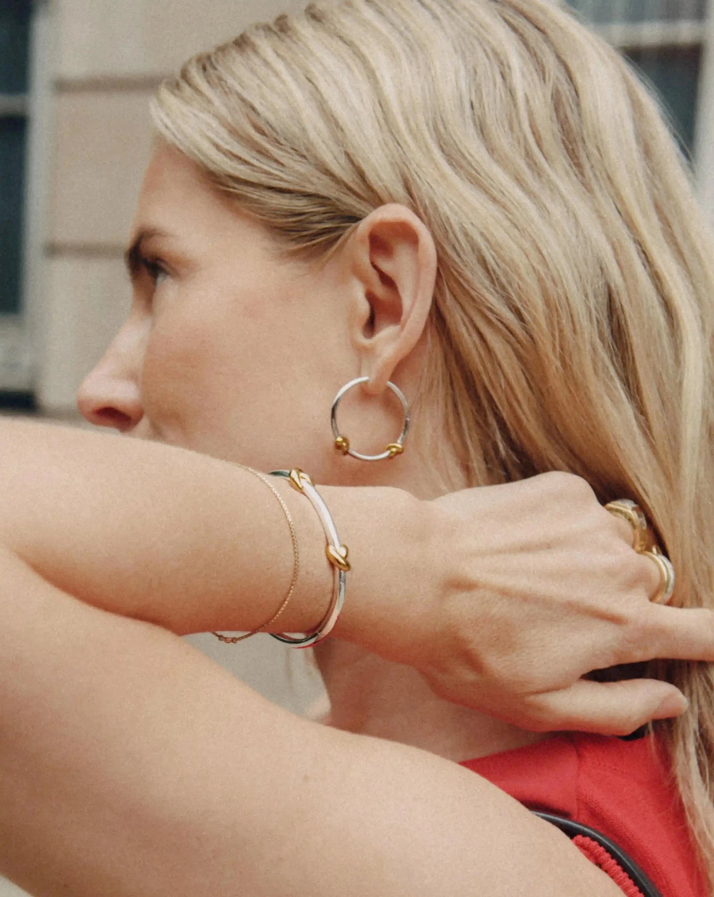 Lucy Williams Medium Knot Hoop Earrings | Mixed Metal Earrings Missoma 
