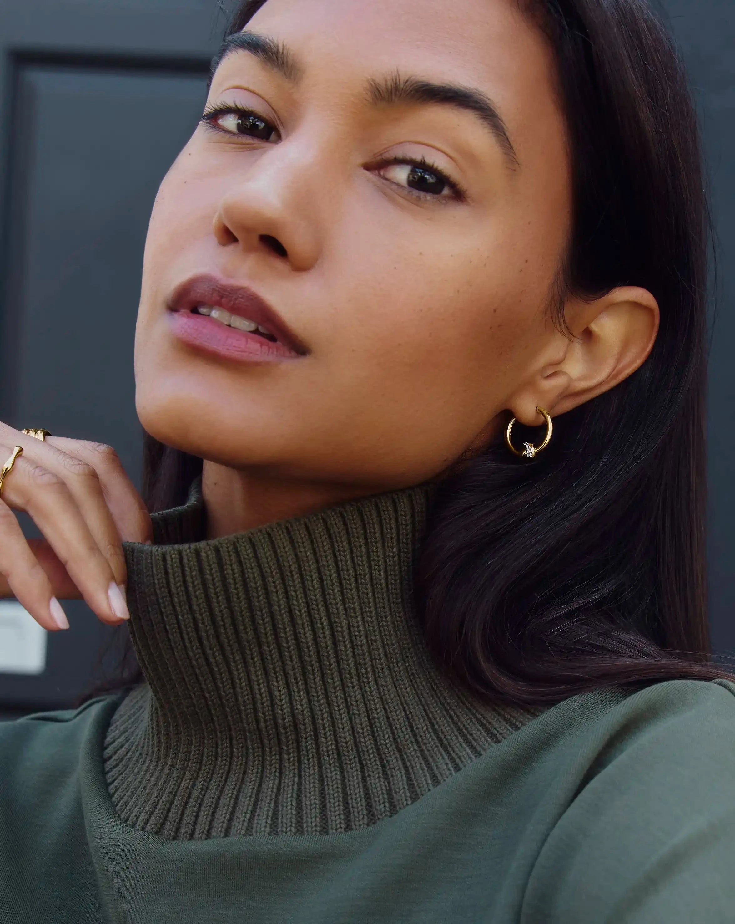 Lucy Williams Pavé Knot Small Hoop Earrings | 18ct Gold Plated Earrings Missoma 