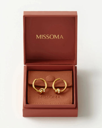 Lucy Williams Pavé Knot Small Hoop Earrings | 18ct Gold Plated Earrings Missoma 