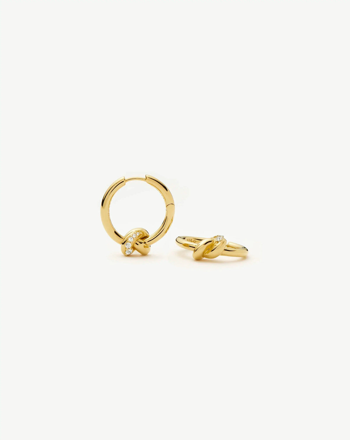 Lucy Williams Pavé Knot Small Hoop Earrings | 18ct Gold Plated Earrings Missoma 