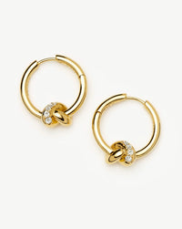 Lucy Williams Pavé Knot Small Hoop Earrings | 18ct Gold Plated Earrings Missoma 