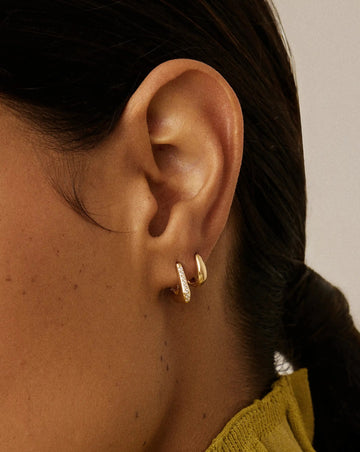 Lucy Williams Solid Gold Diamond Arco Huggies | 14ct Solid Gold/Lab Grown Diamonds Earrings Missoma 