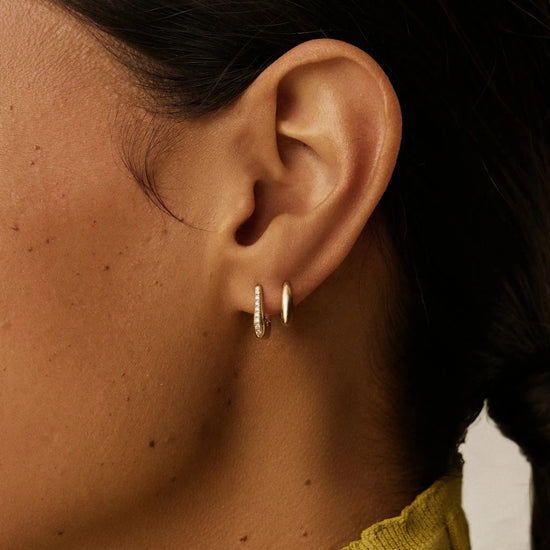 Lucy Williams Solid Gold Diamond Arco Huggies | 14ct Solid Gold/Lab Grown Diamonds Earrings Missoma 
