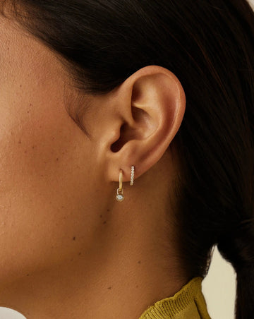 Lucy Williams Solid Gold Diamond Drop Huggies | 14ct Solid Gold/Lab Grown Diamonds Earrings Missoma 