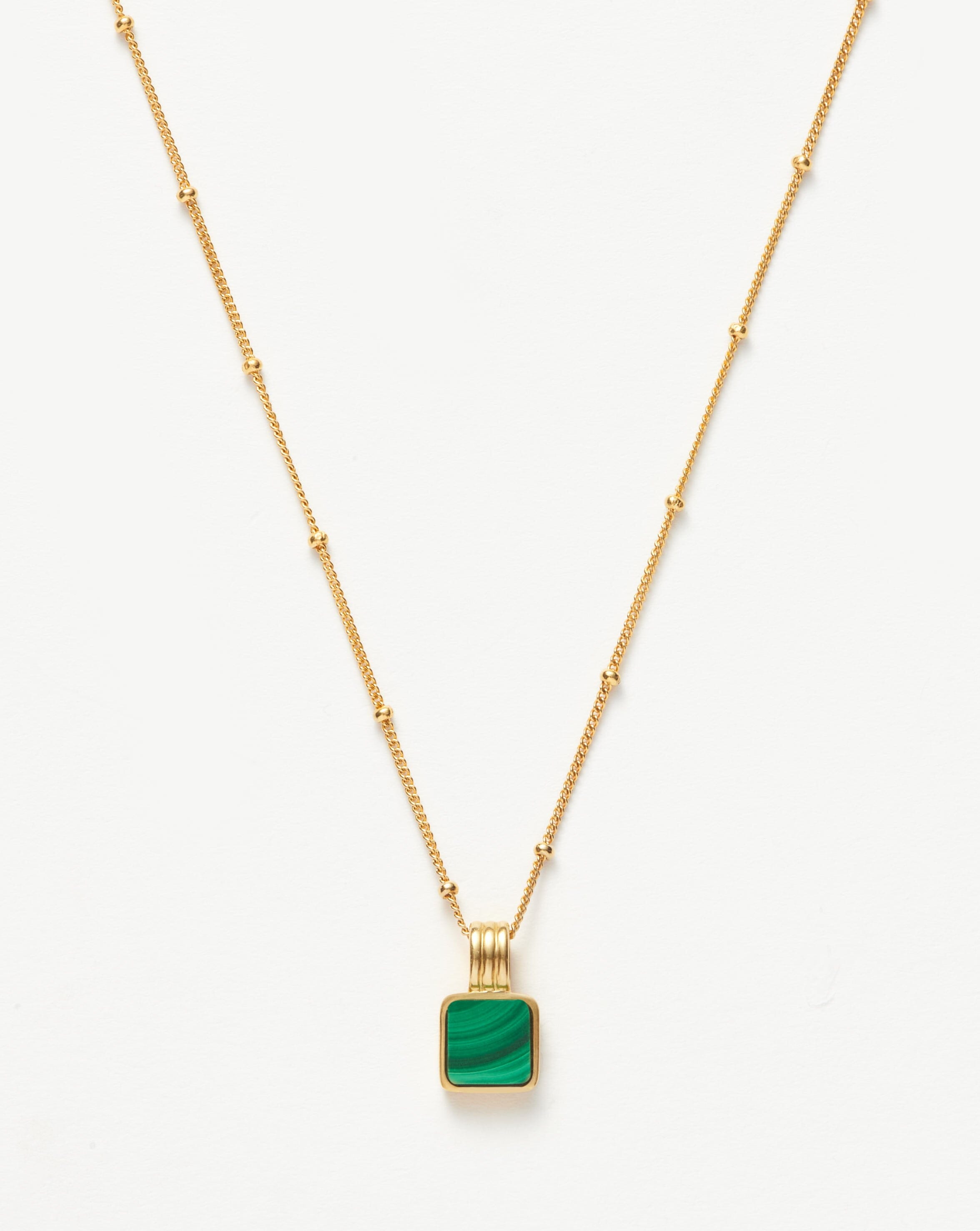 Lucy Williams Square Malachite Necklace | 18ct Gold Plated Vermeil/Malachite Necklaces Missoma