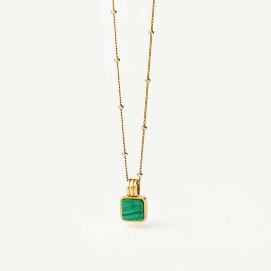 Lucy Williams Square Malachite Necklace | 18ct Gold Vermeil/Malachite Necklaces Missoma 
