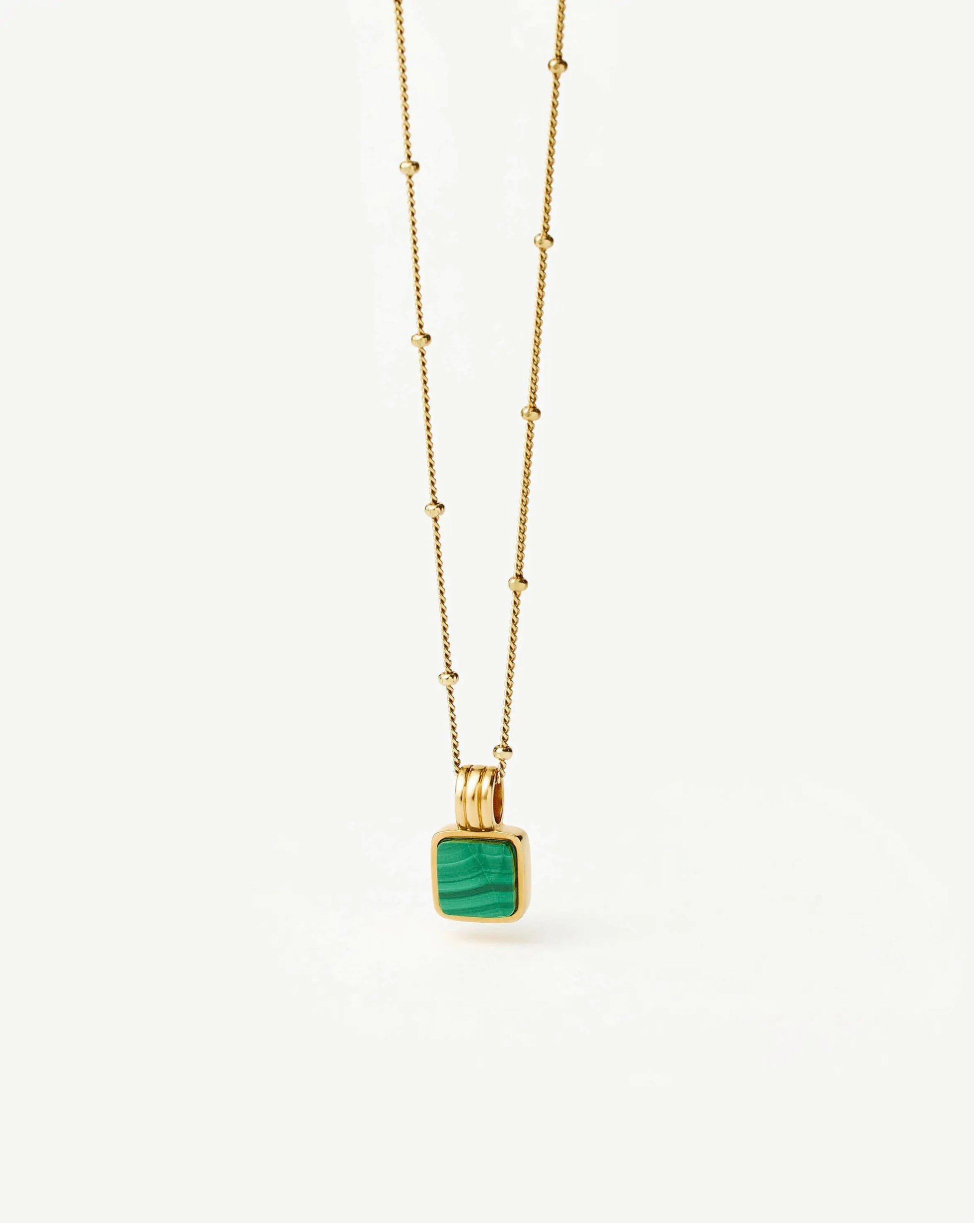 Lucy Williams Square Malachite Necklace | 18ct Gold Vermeil/Malachite Necklaces Missoma 