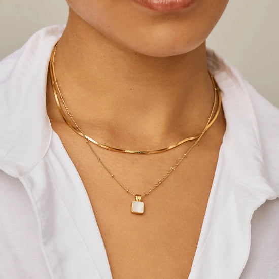 Lucy Williams Square Mother of Pearl Necklace Necklaces Missoma 