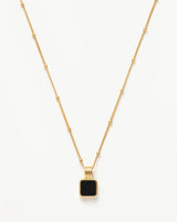 Lucy Williams Square Onyx Necklace | 18ct Gold Vermeil/Black Onyx