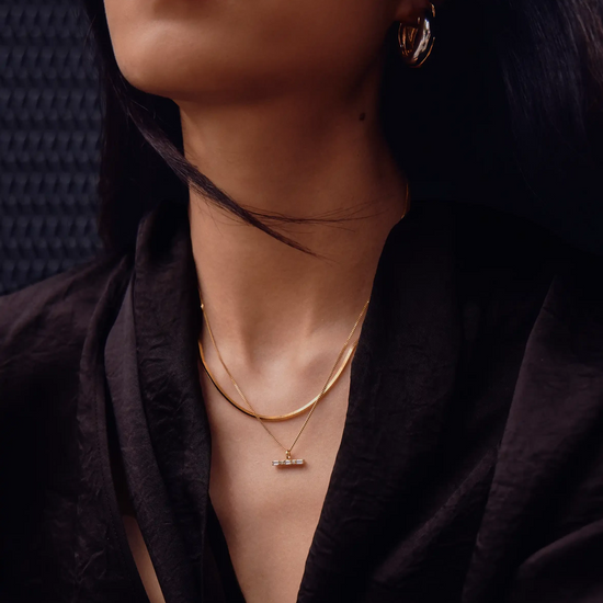 Lucy Williams Square Snake & T-Bar Necklace Set | 18ct Gold Vermeil Necklaces Missoma 