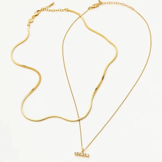 Lucy Williams Square Snake & T-Bar Necklace Set | 18ct Gold Vermeil Necklaces Missoma 