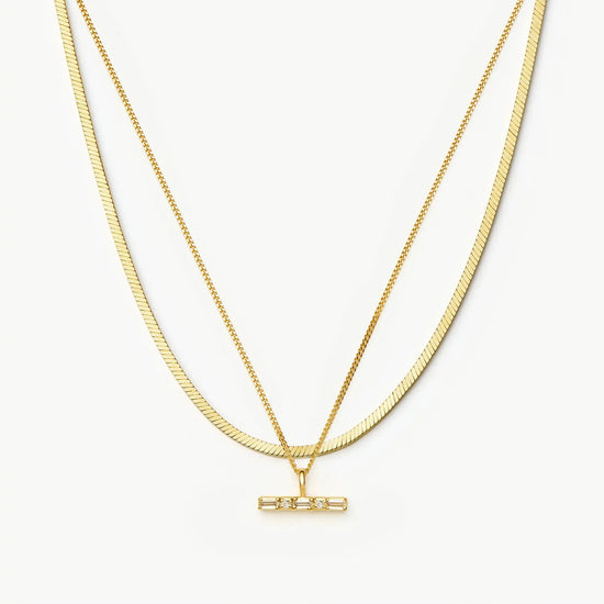 Lucy Williams Square Snake & T-Bar Necklace Set | 18ct Gold Vermeil Necklaces Missoma 