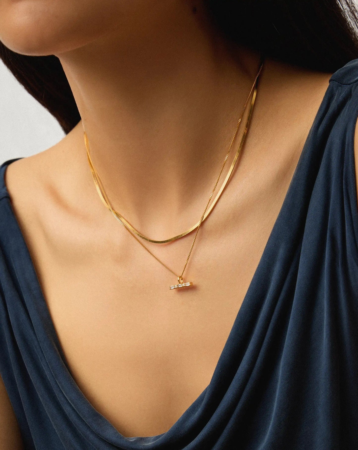 Lucy Williams Square Snake & T-Bar Necklace Set | 18ct Gold Vermeil Necklaces Missoma 