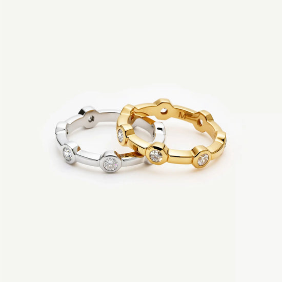 Lucy Williams Stackable Tennis Ring | 18ct Gold Plated Rings Missoma 