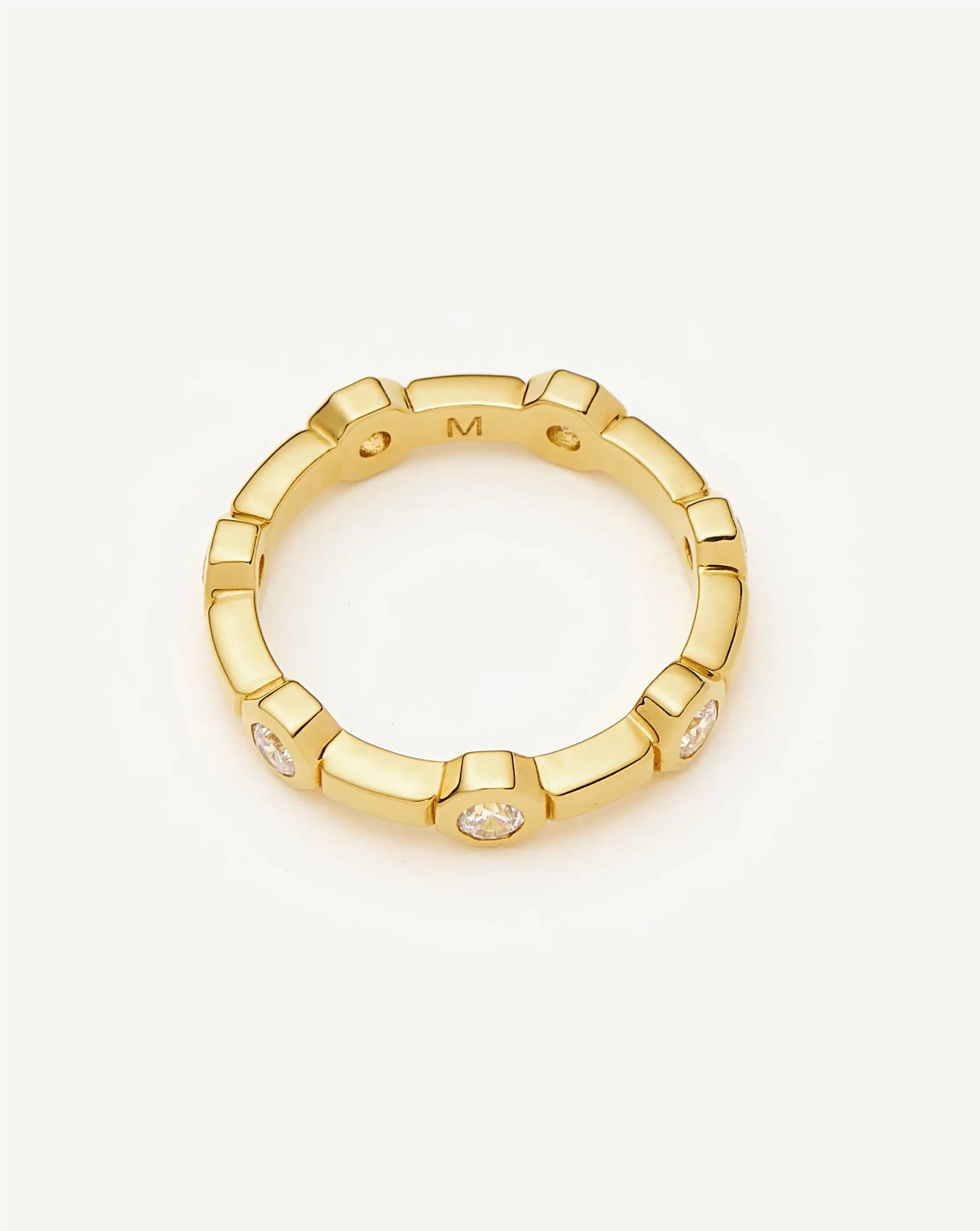 Lucy Williams Stackable Tennis Ring | 18ct Gold Plated Rings Missoma 