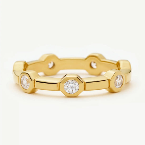 Lucy Williams Stackable Tennis Ring | 18ct Gold Plated Rings Missoma 