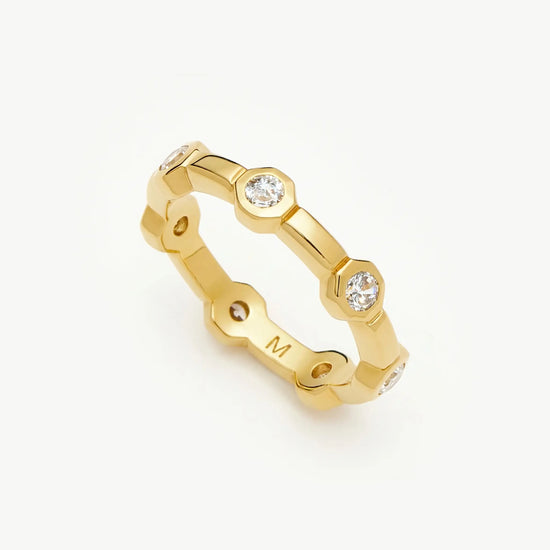 Lucy Williams Stackable Tennis Ring | 18ct Gold Plated Rings Missoma 