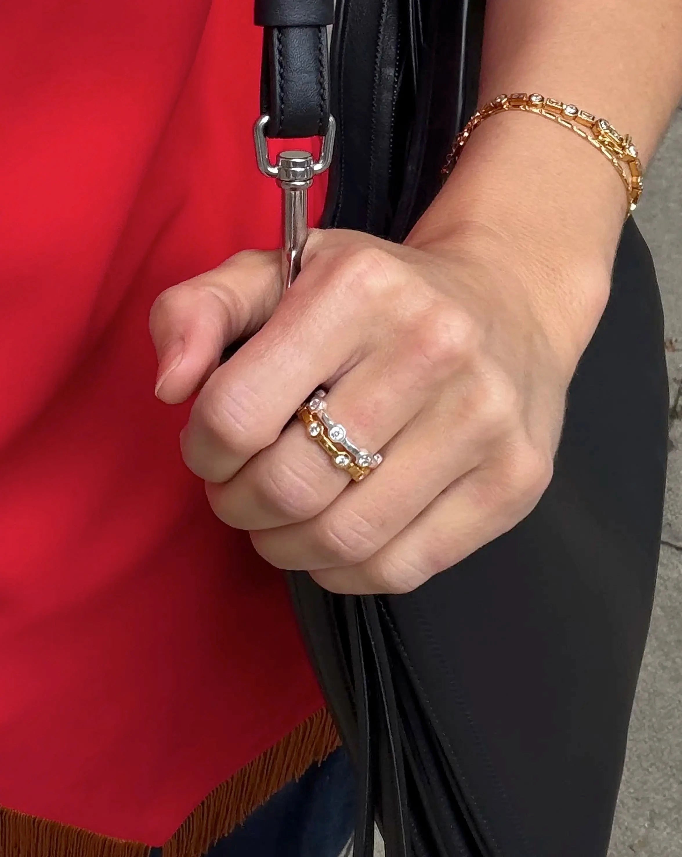 Lucy Williams Stackable Tennis Ring | 18ct Gold Plated Rings Missoma 