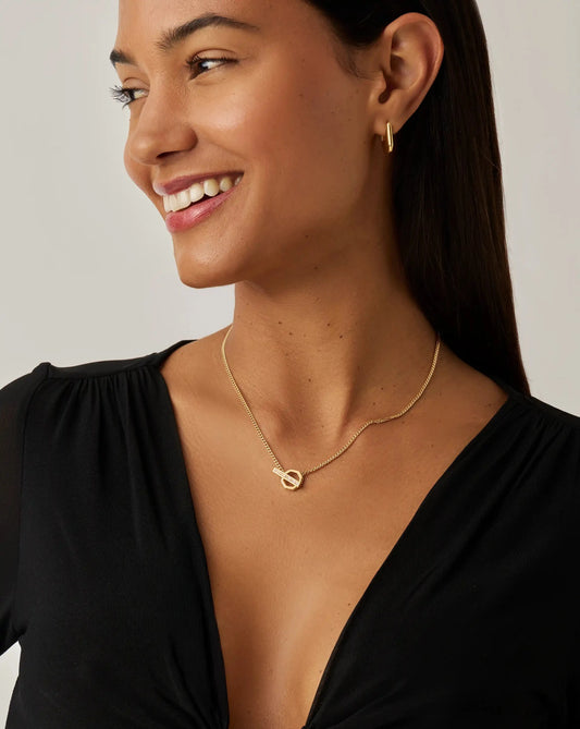 Lucy Williams T-Bar Hex Pendant Necklace | 18ct Gold Plated Necklaces Missoma 