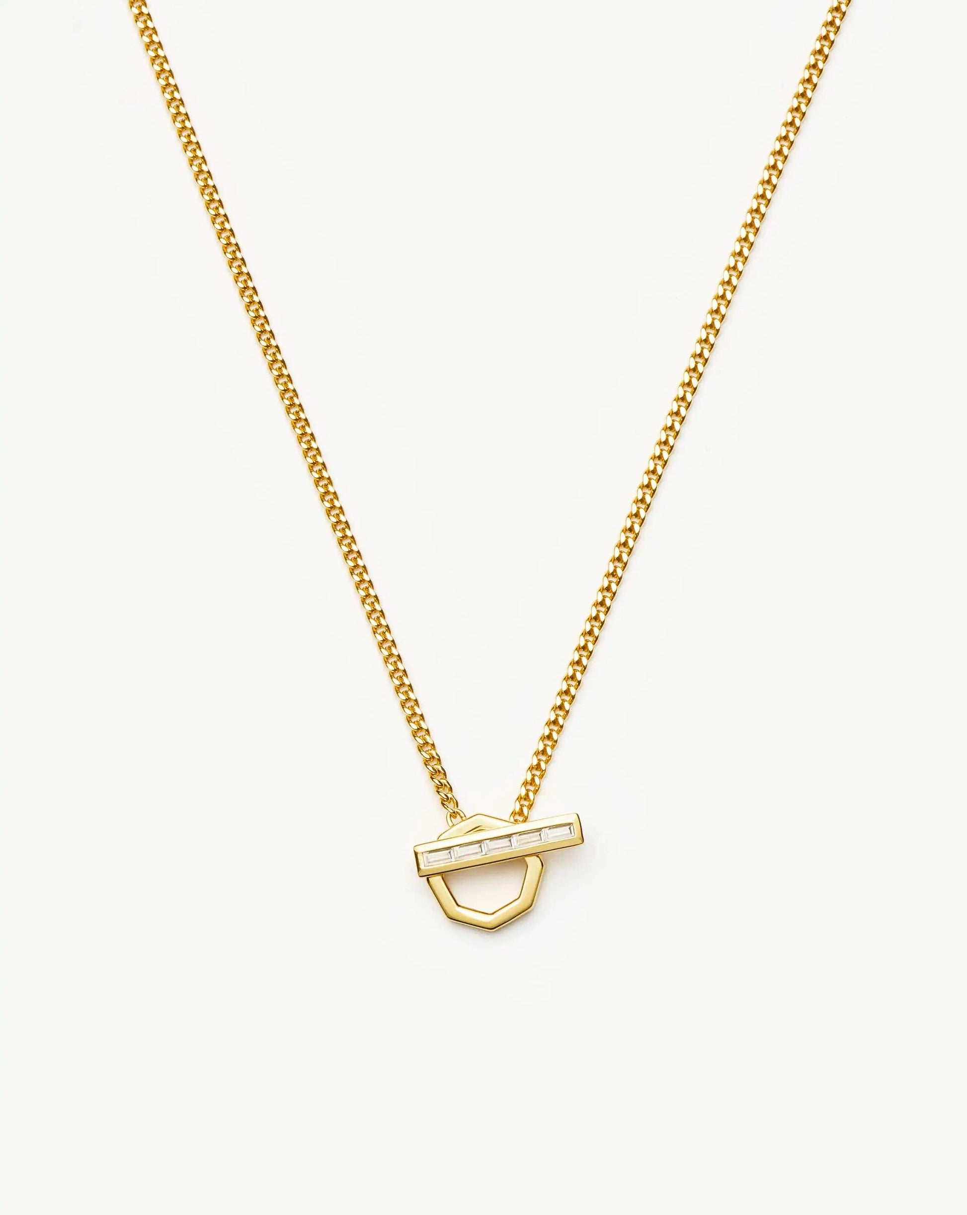 Lucy Williams T-Bar Hex Pendant Necklace | 18ct Gold Plated Necklaces Missoma 