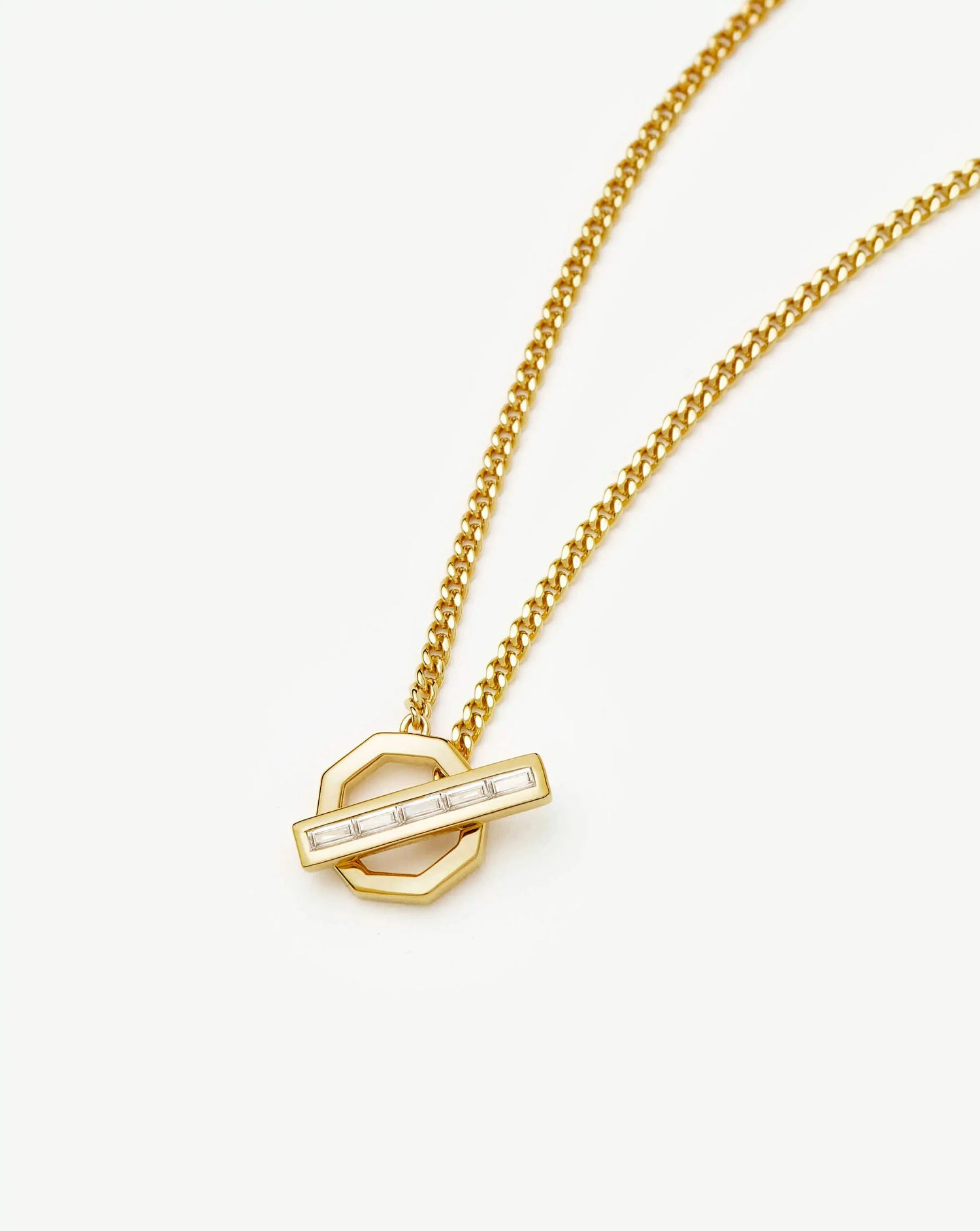 Lucy Williams T-Bar Hex Pendant Necklace | 18ct Gold Plated Necklaces Missoma 