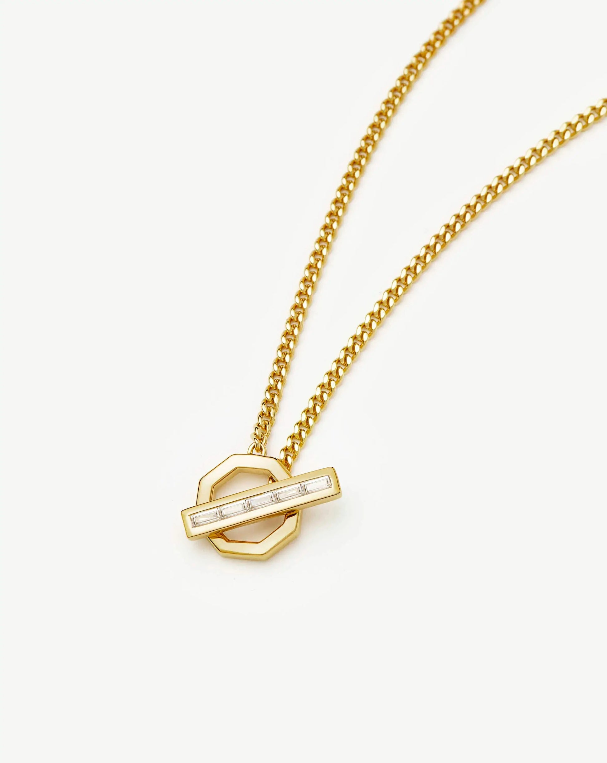Lucy Williams T-Bar Hex Pendant Necklace | 18ct Gold Plated Necklaces Missoma 