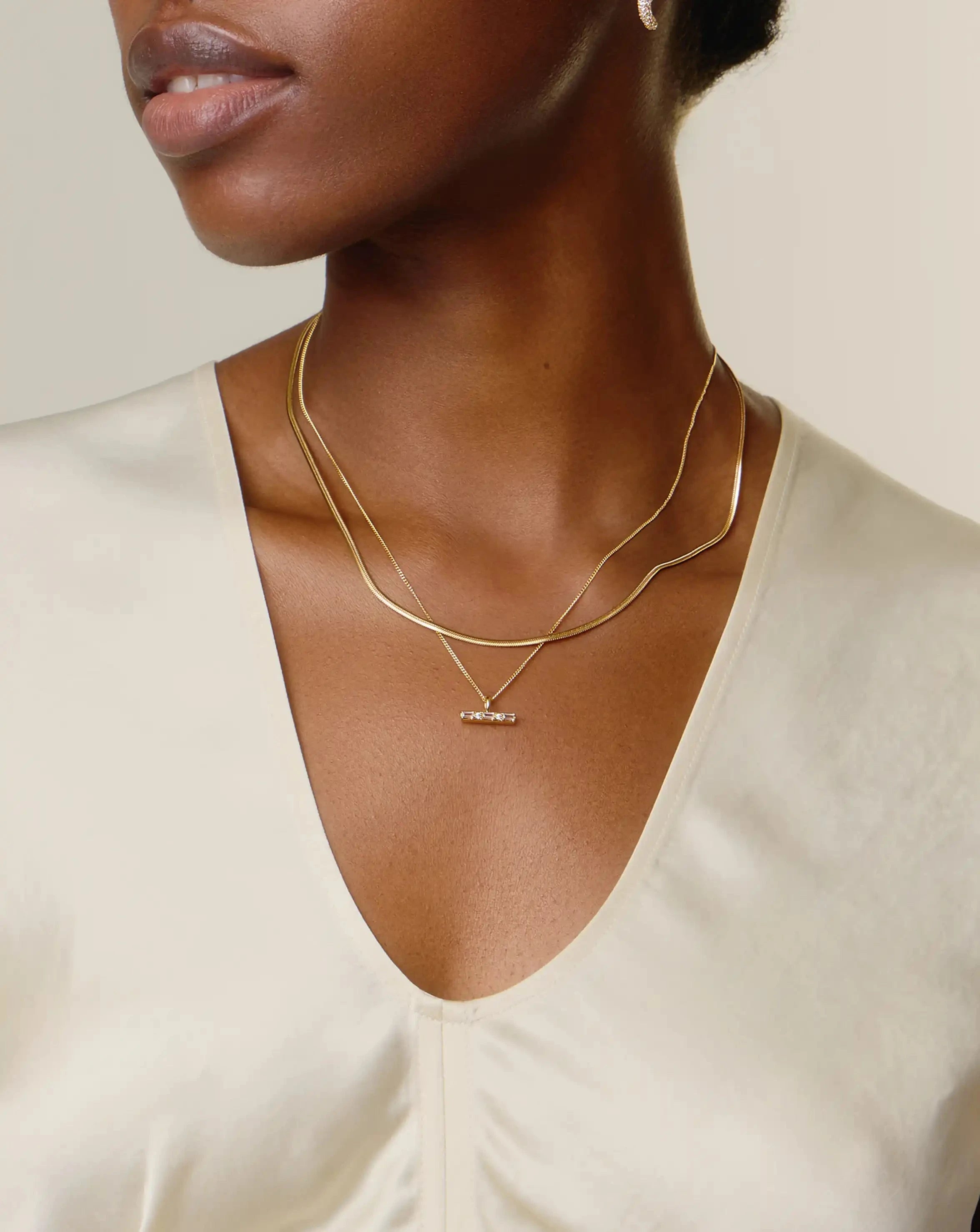 Lucy Williams T-Bar Stone Pendant Necklace | 18ct Gold Vermeil Necklaces Missoma 