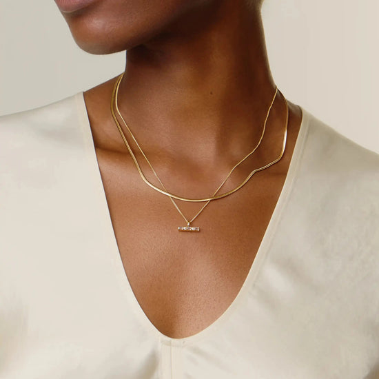 Lucy Williams T-Bar Stone Pendant Necklace | 18ct Gold Vermeil Necklaces Missoma 