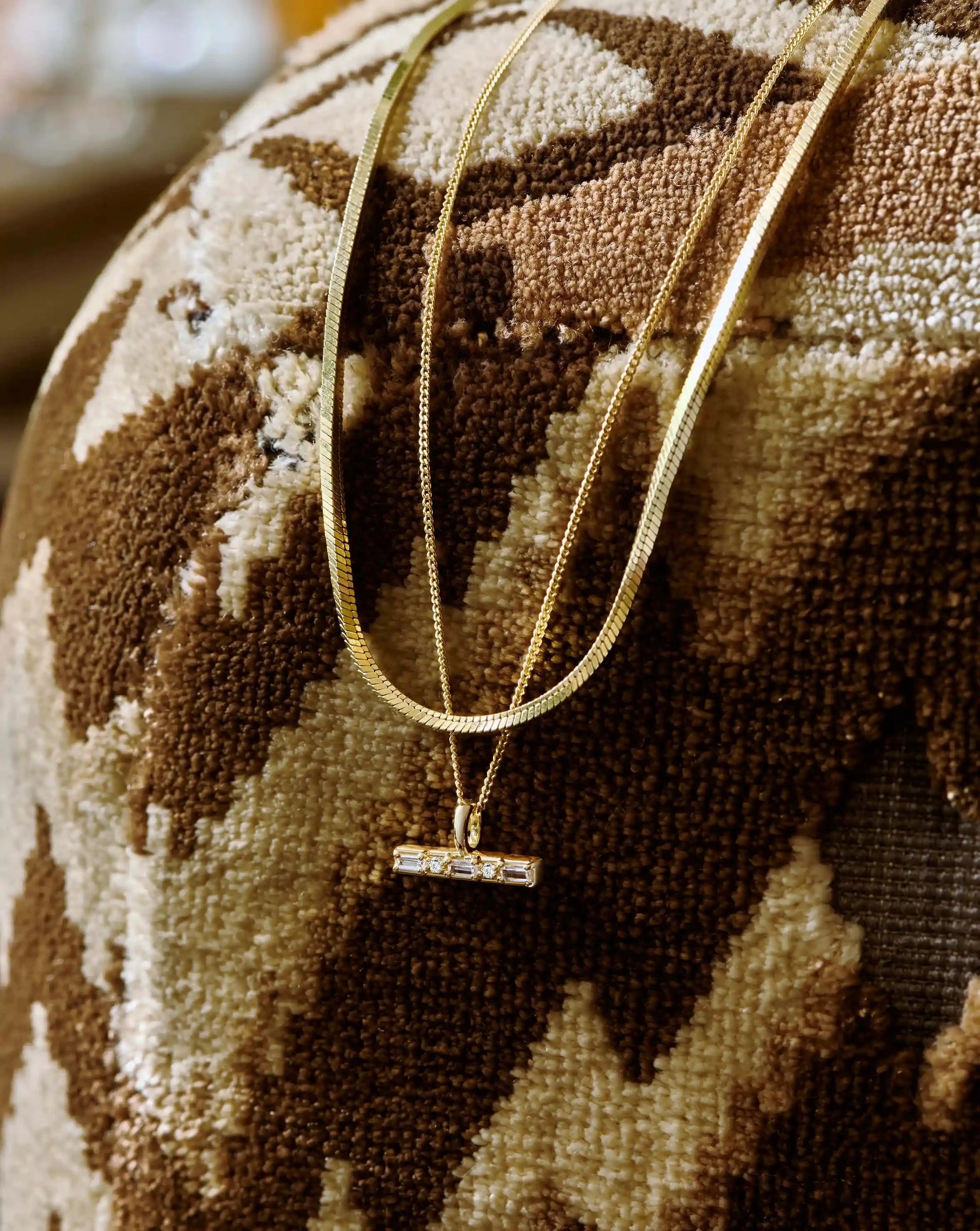 Lucy Williams T-Bar Stone Pendant Necklace | 18ct Gold Vermeil Necklaces Missoma 