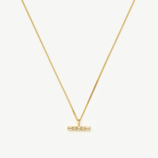 Lucy Williams T-Bar Stone Pendant Necklace | 18ct Gold Vermeil Necklaces Missoma 